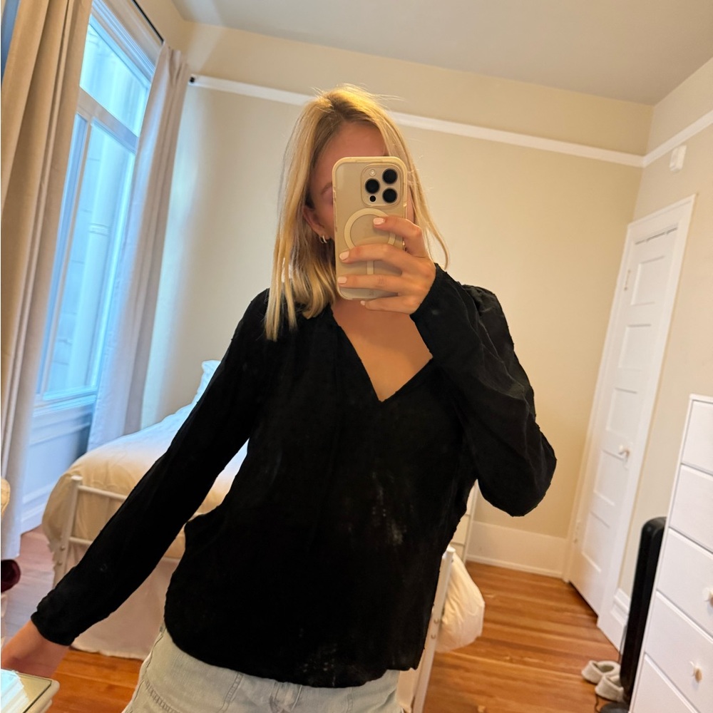 GAP Black Women's Long Sleeve Top XS